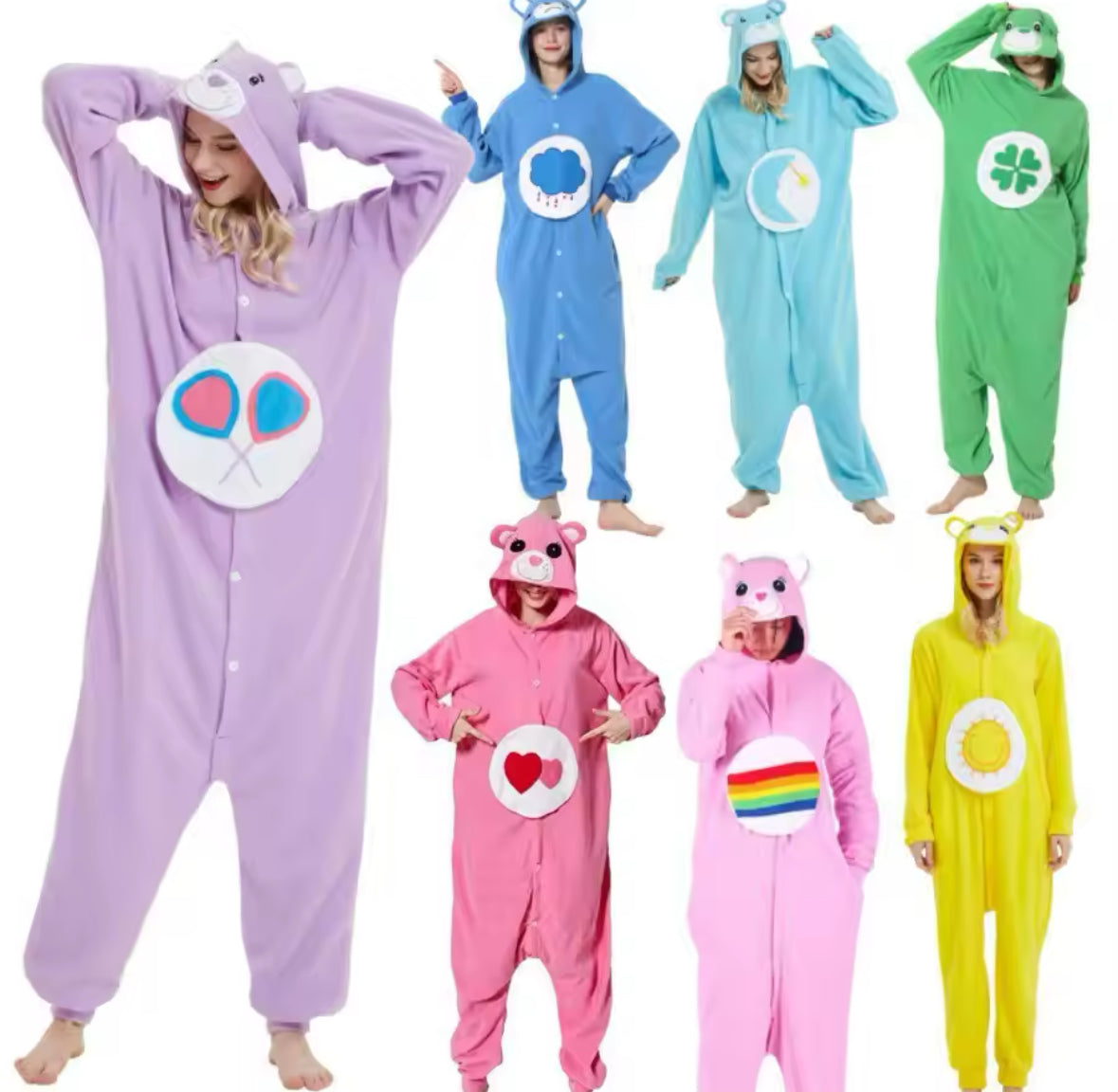 Buntes Glücks Bärchen Ganzkörper Kostüm