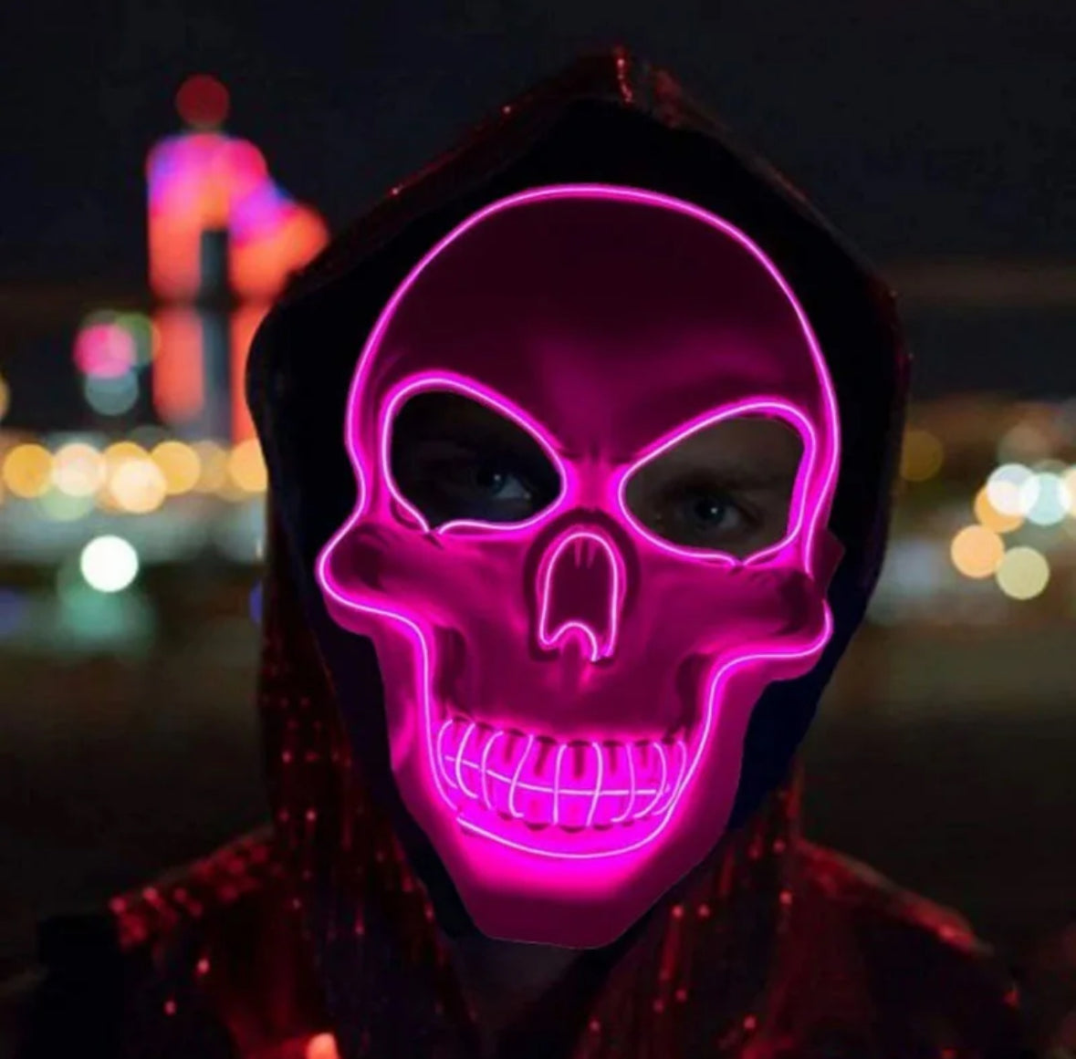 Leuchtende Neon Totenkopf Maske