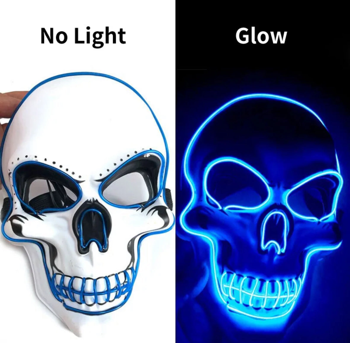 Leuchtende Neon Totenkopf Maske