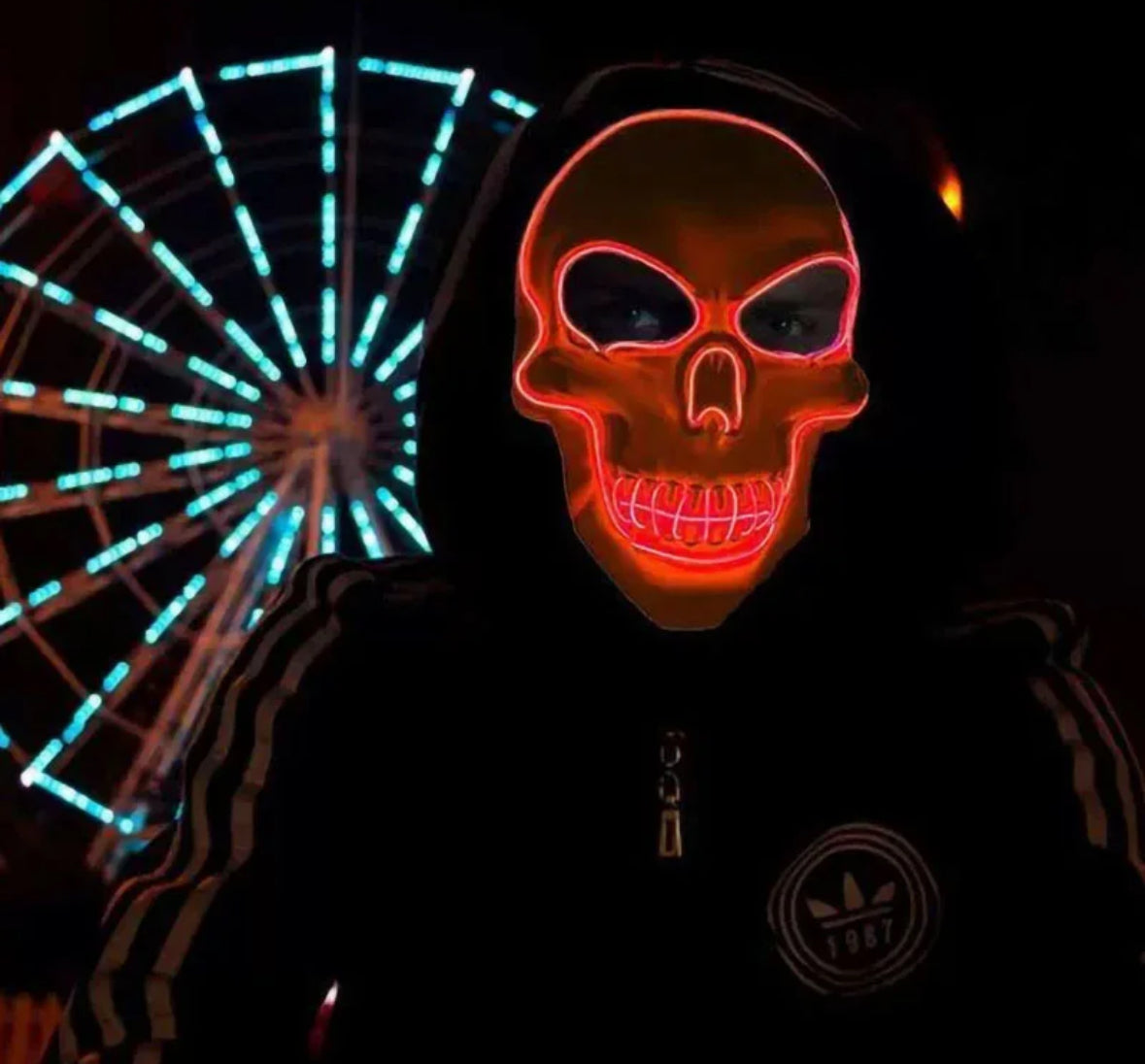 Leuchtende Neon Totenkopf Maske