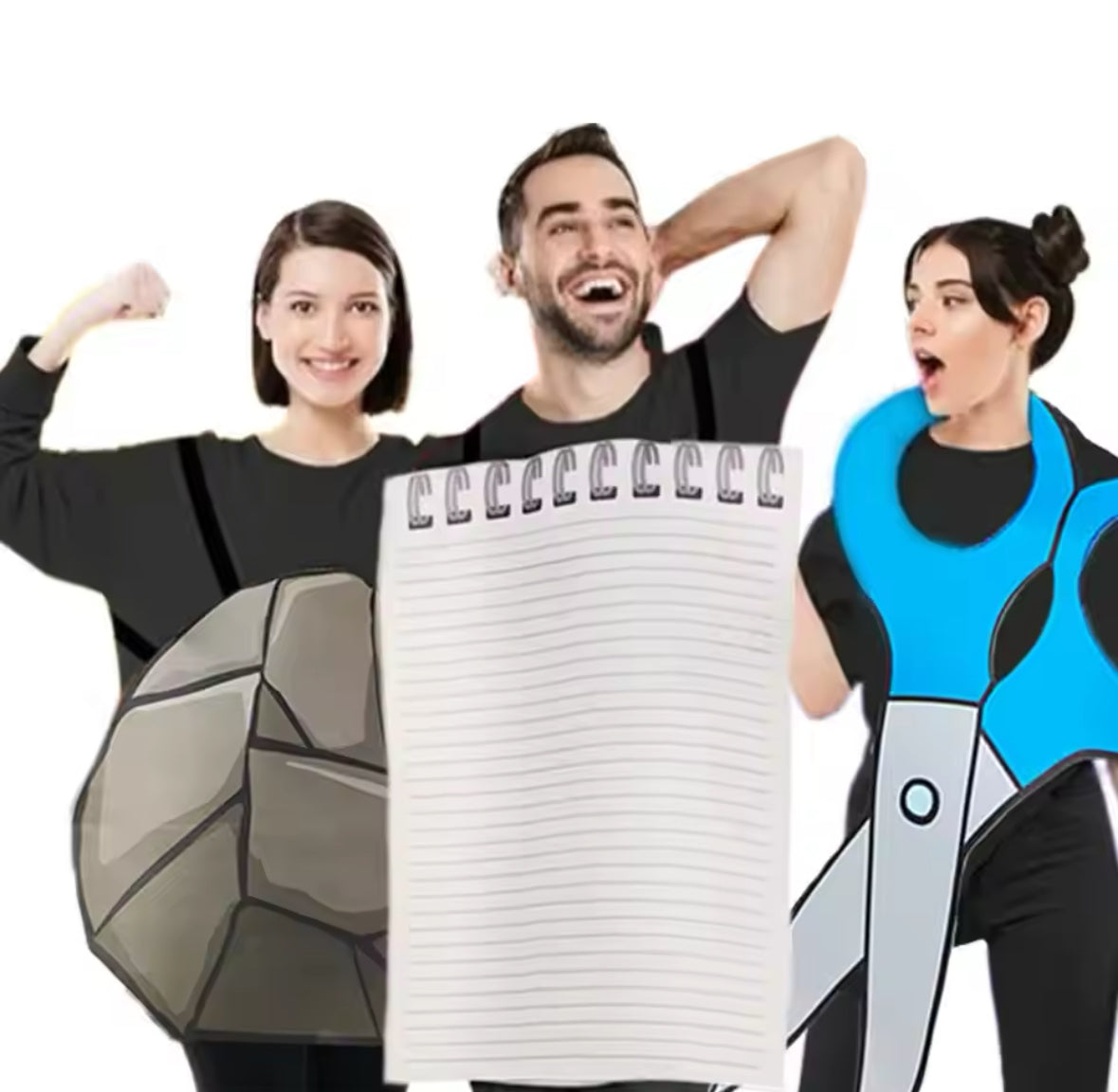 3-Personen Schere-Stein-Papier Gruppen Kostüm